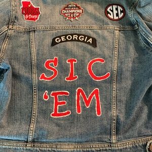 UGA custom made jean jacket. XL